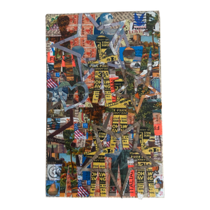 Wayne Cunningham ‘Hearts, Stars & Hands Across America’ Abstract Collage