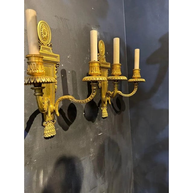 1900 Caldwell Neoclassic Bronze Sconces - a Pair For Sale In New York - Image 6 of 7