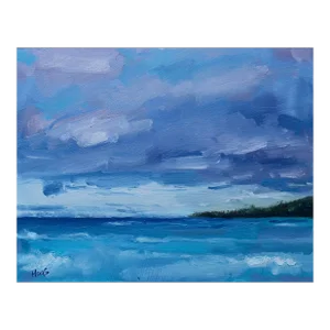 Maui Blue, Modern Impressionist Original Oil Painting Seascape