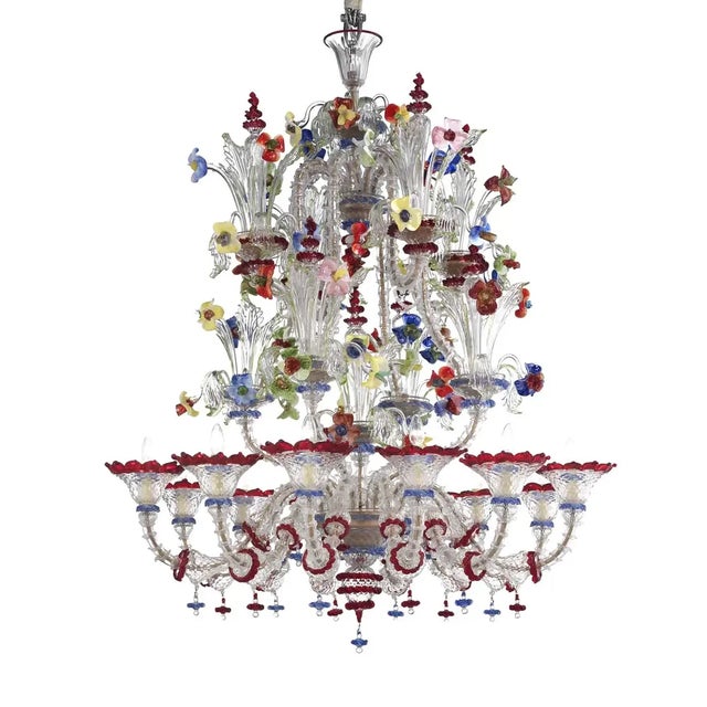 Venetian Imperial Floral Cà Rezzonico Murano Glass Chandelier by Simoeng For Sale - Image 10 of 10