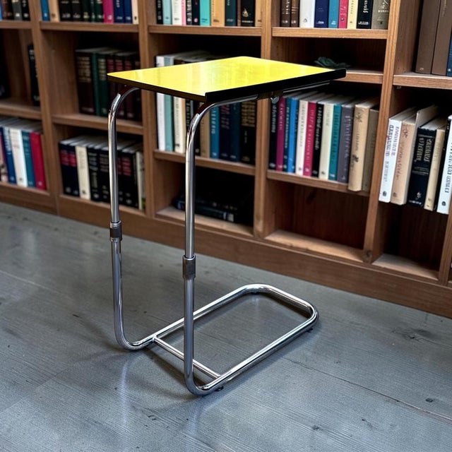 Bauhaus Height-Adjustable Steel Tube Table from Breveté S.G.D.G., France, 1950s s.g.d.g. Ládap Table For Sale - Image 3 of 17