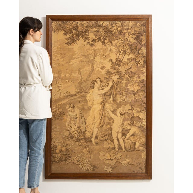 1900 - 1909 France Sienna Tapestry Wall Hanging For Sale - Image 12 of 15