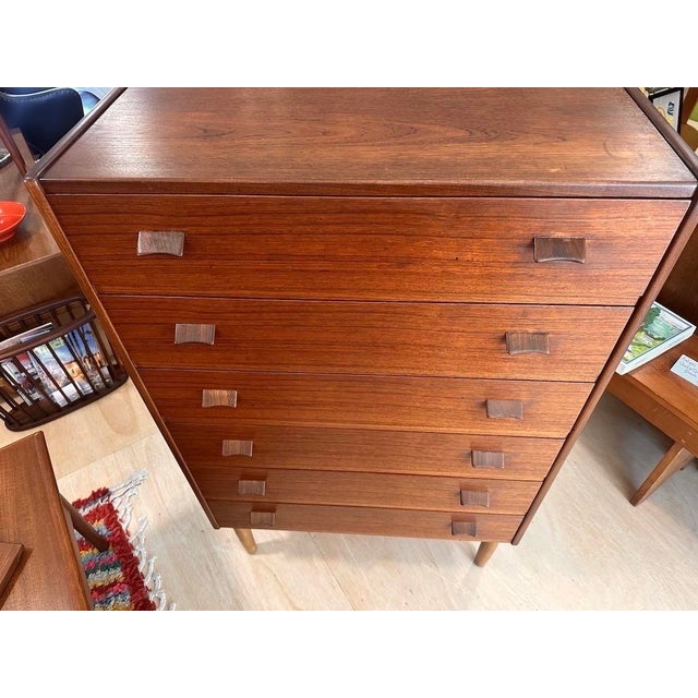 Poul Volther 1950s Mid Century Danish Teak Highboy Dresser by Poul Volther For Sale - Image 4 of 17