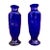 Vintage Italian Cobalt Blue Murano Glass Vases, Set of 2 For Sale