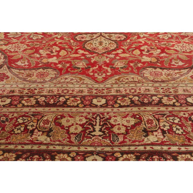 Late 19th Century Late 19th Century Haji Khalili Persian Tabriz Rug - 10'10 X 13'08 For Sale - Image 5 of 9