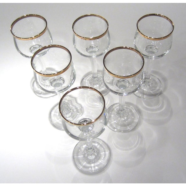 Vintage Gold Trimmed Cordials Aperitifs Sherry Liqueur Glasses Set of