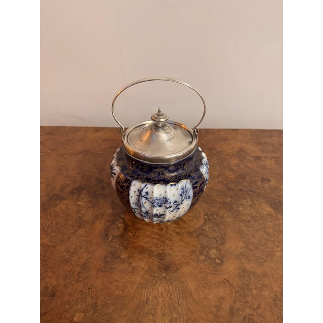 Late 19th Century Antique Doulton Burslem Biscuit Barrel, 1890 For Sale - Image 5 of 10