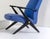 Vintage Italian Blue Armchair in Wood and Fabric, 1950s For Sale - Image 3 of 5