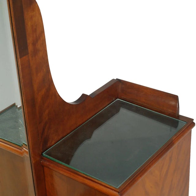 Brown Italian Art Deco Walnut Vanity Cabinet, 1920s For Sale - Image 8 of 11