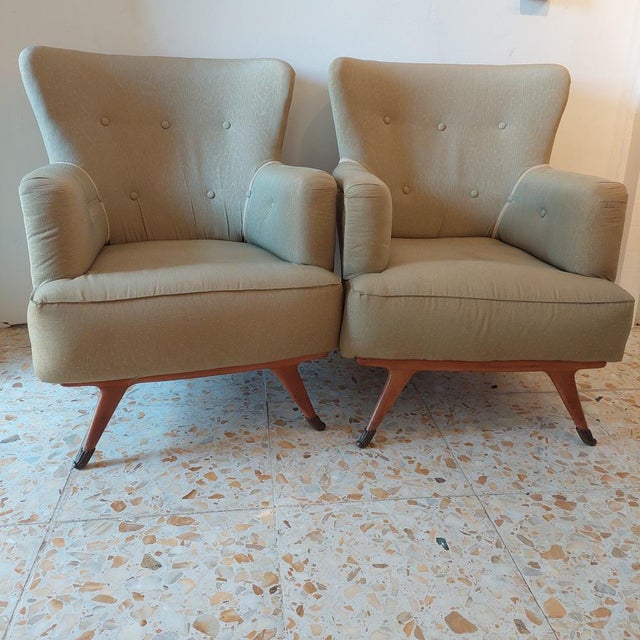 Vintage Italian Green Lounge Chair from La Permanente Mobili Cantù, 1950s For Sale - Image 10 of 11