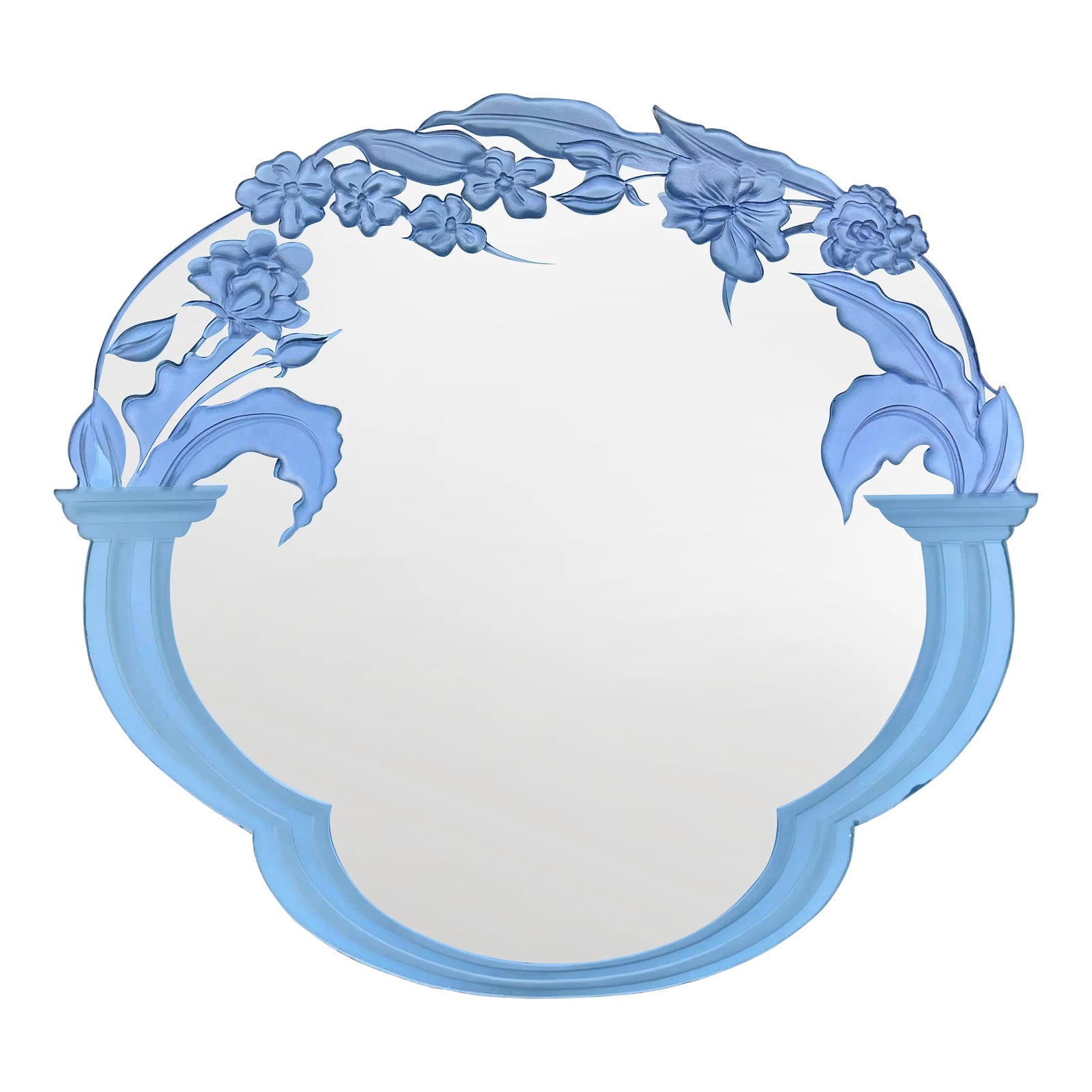 Vintage Floral Etched Wall Mirror | Chairish