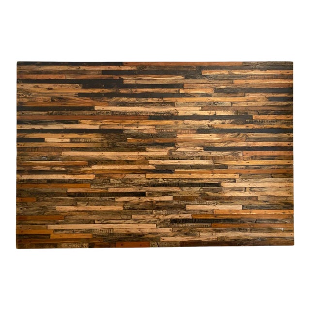 Vintage Reclaimed Boat Wood Rustic Wall Panel For Sale