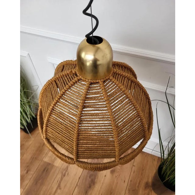 Italian Pendant in Gilt Brass, 1960s For Sale - Image 4 of 8