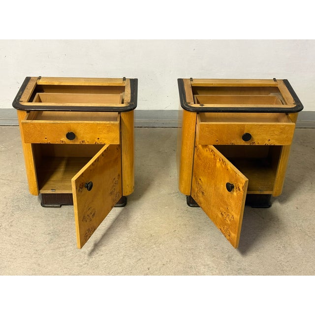 Wood Vintage Bedside Tables, 1960s, Set of 2 For Sale - Image 7 of 10