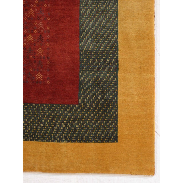 Vintage Hand-Knotted Persian Gabbeh Rug 6'1" X 8'2" For Sale - Image 4 of 5