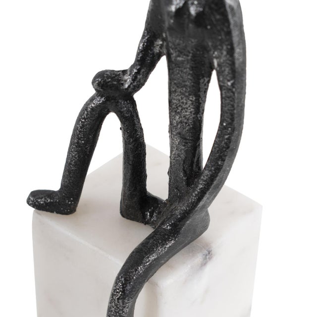 2020s Proud Moment Sculpture on White Marble Base For Sale - Image 5 of 10
