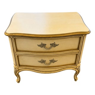 1960s Vintage French Provincial Two Drawer Night Stand From the Bonnet Series Manufactured by Sears For Sale