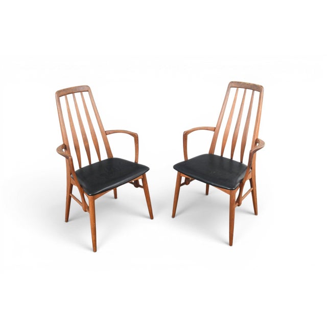 This pair of "Eva" highback dining armchairs was designed by Niels Koefoed and produced by Koefoeds Møbelfabrik in...