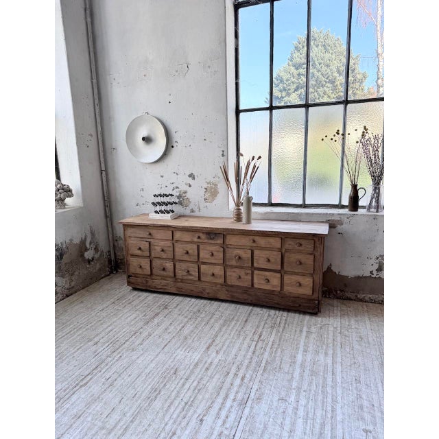 Vintage 1950s solid pine workshop cabinet we love its compact size, with its ideal length and shallow depth. this cabinet...