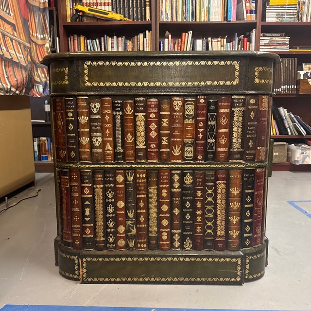 English Vintage Maitland-Smith “Library of Books” Partner’s Desk For Sale - Image 3 of 7