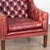 Wood 20th Century English Vintage Red Leather Square Club Chair For Sale - Image 7 of 12