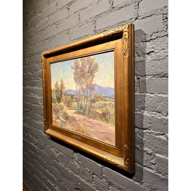 Charles Fries -Plein Air Landscape in Alpine Near San Diego -1927 Oil Painting For Sale - Image 10 of 11