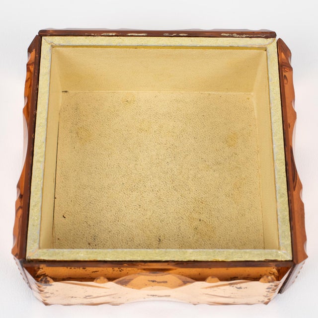 Pink Peach Mirrored Glass Decorative Box, France 1940s For Sale - Image 12 of 12