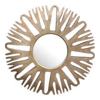 Made Goods Modern Natural Pinewood Starburst Sedona Wall Mirror For Sale
