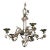 1930s Italian Five-Light Tole and Wrought Iron Chandelier For Sale