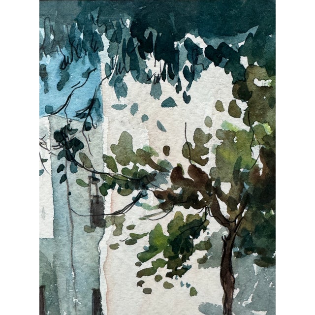 Paint Impressionist Watercolor Artwork of Plein Air Scenery, Framed For Sale - Image 7 of 12