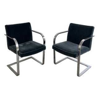 Pair of 1980s Postmodern Mohair Cantilever Lounge Chairs For Sale