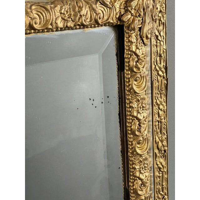 Large Antique 19th Century Mirror in Gilt Metal For Sale - Image 9 of 13
