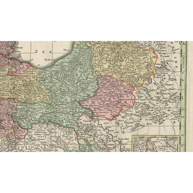 Paper Belgium Foederatum Map by Seutter, 1700s For Sale - Image 7 of 11