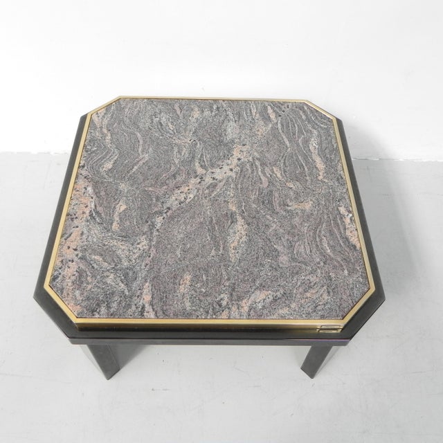 Hollywood Regency Fedam Coffee Table in Marble and Steel Frame, 1970s For Sale - Image 9 of 17