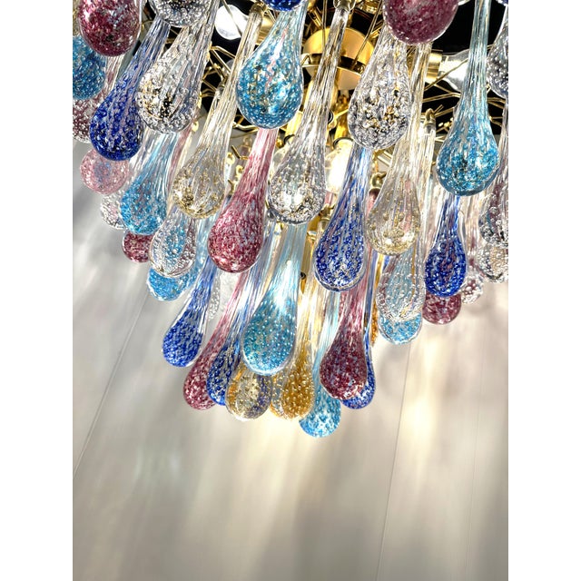 2020s Huge Scenographic Multicolor "Drops" Murano Glass Chandelier by Simoeng For Sale - Image 5 of 7