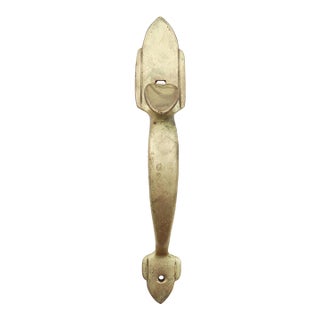 Vintage Art Deco 10.375 In. Brass Thumb Latch Door Pull Handle For Sale