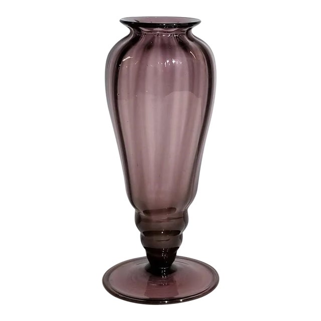 1920s Murano Glass Costolato Vase For Sale