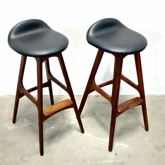Oddense Maskinsnedkeri a/S Pair of Rosewood Model Od61 Stools Designed by Erik Buch For Sale In Boston - Image 6 of 18