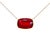A striking fine jewelry piece displaying rich, fiery color, this elegant station necklace is forged in solid 18K yellow...