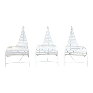1980s Set of Three Chairs in the Style of “Spine” Chairs by André Dubreuil For Sale
