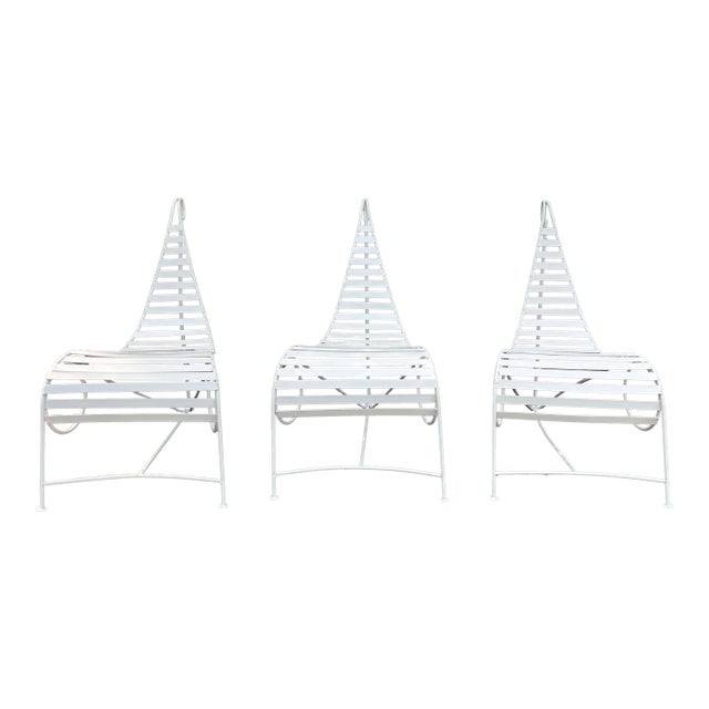 1980s Set of Three Chairs in the Style of “Spine” Chairs by André Dubreuil For Sale