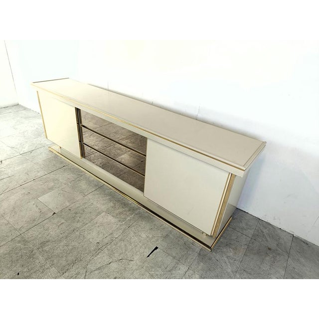 1970s Vintage Brass and Lacquer Sideboard, 1970s For Sale - Image 5 of 12