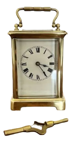 Victorian French Brass Carriage Clock, 1890s
