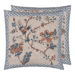 Pair of Pentimento Linen 20" Square Pillows For Sale