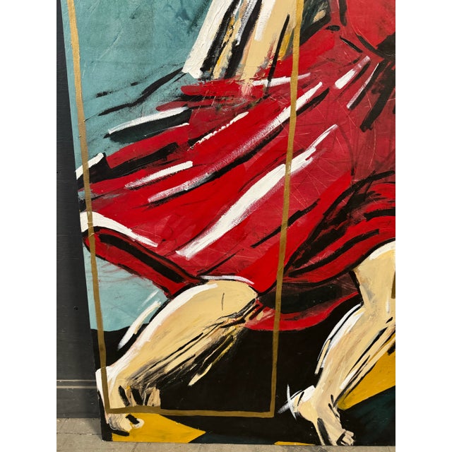 Vintage Expressionist Figurative Female Oil Painting For Sale - Image 4 of 10