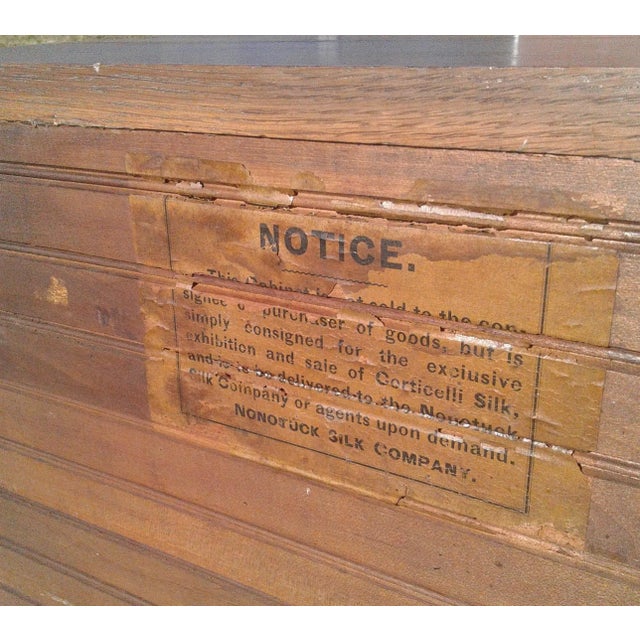 Late 19th Century Antique Corticelli Silk Thread Counter Top Cabinet Quarter Sawn Oak With Mirror For Sale - Image 4 of 12