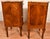 1900 Antique French Louis XV Walnut Inlay & Marble Top Pair Nightstands / Bedside Tables For Sale - Image 13 of 17