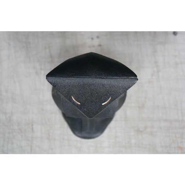 Metal Antique Hubley Art Deco Cast Iron Modernist Black Cat Doorstop Paperweight 10" For Sale - Image 7 of 13