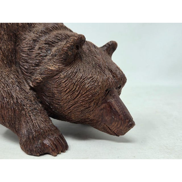 Wood Vintage Hand Carved Wood Grizzly Bear - Signed W. Choate - 9" X 4.5" X 4" For Sale - Image 7 of 18