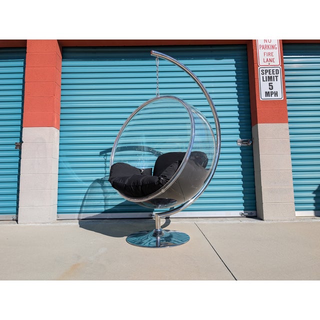 Mid-Century Modern 1990s Mid Century Lucite Hanging 'Bubble Chair' by Eero Aarnio for Adelta, Signed For Sale - Image 3 of 11